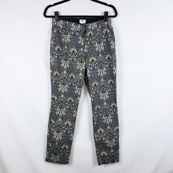 H&M Pants - Morris & Co X H&M Size 6 Trouser Pants Midrise Botanical Elastic Waist Office